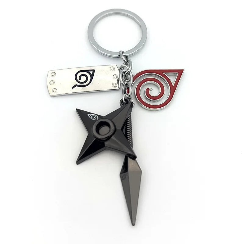 Naruto Keychain Toy Xiao Organization Red Cloud Keychain Kunai Shuriken Konoha Ninja Backpack Accessories Christmas Gift