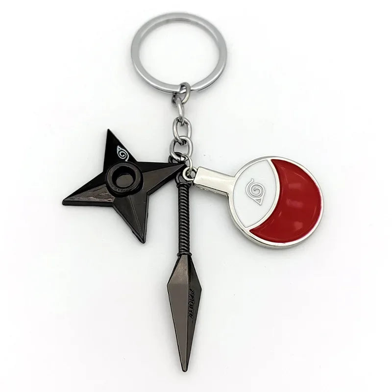 Naruto Keychain Toy Xiao Organization Red Cloud Keychain Kunai Shuriken Konoha Ninja Backpack Accessories Christmas Gift