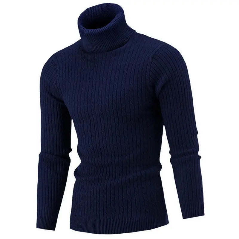Turtleneck Pullovers Sweaters Men 2020 Autumn Winter Solid Color Long Sleeve Knitting Sweater Thickening Men's Bottoming Shirt
