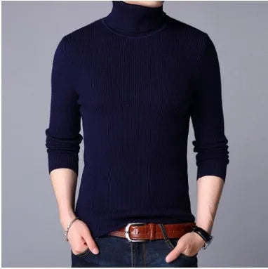 Turtleneck Pullovers Sweaters Men 2020 Autumn Winter Solid Color Long Sleeve Knitting Sweater Thickening Men's Bottoming Shirt