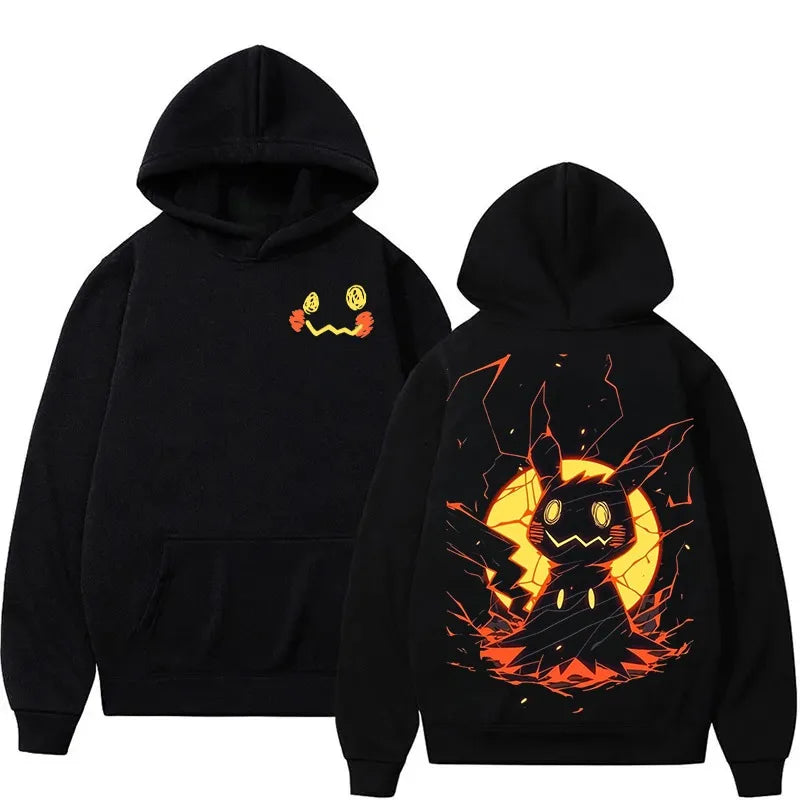Pokémon Fun Mimikyu Glow Print Hoodie for Men and Women 2025 Autumn/Winter New Y2K Harajuku Plus Size Casual Sweatshirt Top